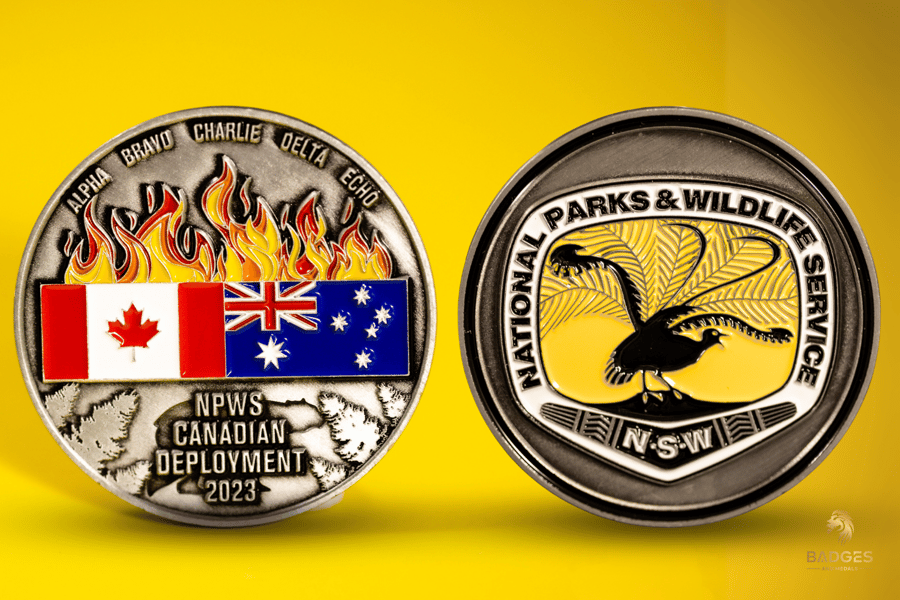 Custom challenge coin for National Parks And Wildlife Service.