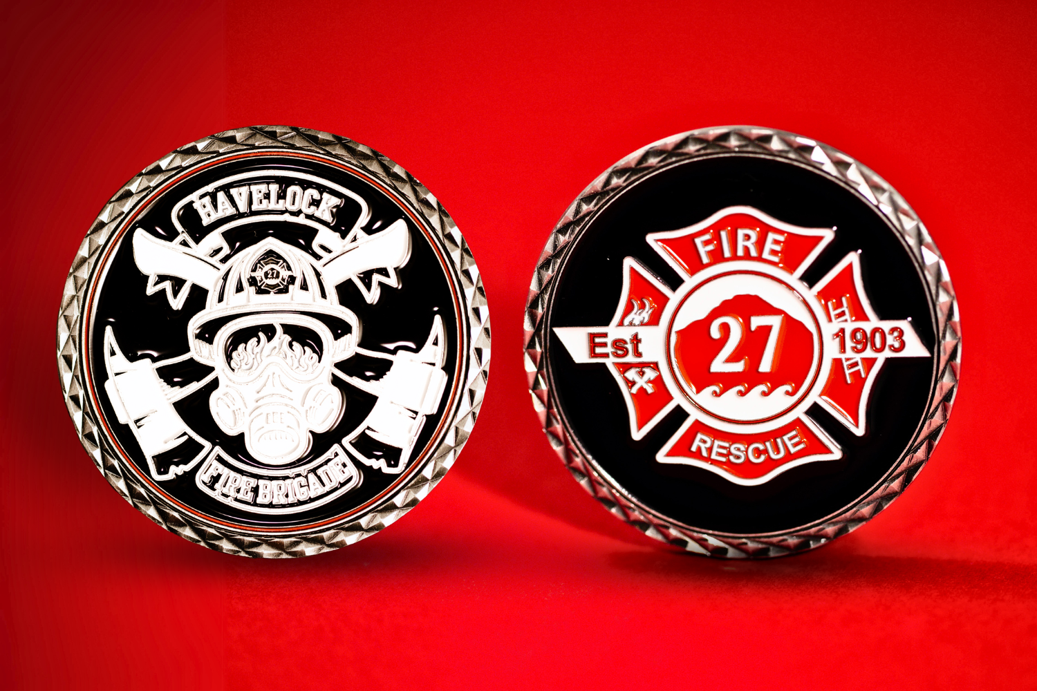 Custom Havelock Fire Brigade challenge coin.