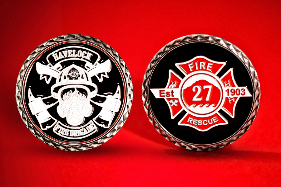 Custom Havelock Volunteer Fire Brigade challenge coin.